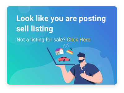 Buy Sell Posting Banner banner buy character gradient illustration listing post sell