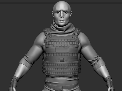 Soldier WIP 3d 3d art character design marvelous designer sculpt wip zbrush