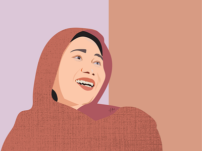 Vector Art Portrait hijab muslim woman portrait vectorart