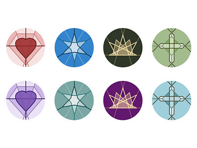 Placeholder avatars cross crown flat heart icon illustration logo minimal star vector
