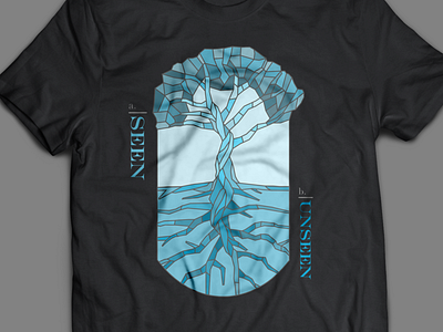 Unseen > Seen growth illustration shirt stained glass tree