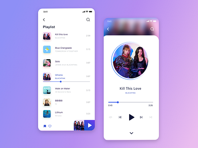 Music App Concept app blackpink concept interface design mobile mobile app design mobile design music music app music art music player player playlist sketch uiux