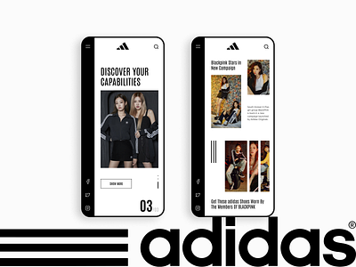 Adidas promo blackPink design concept adaptive adidas black design design app fashion mobile promo promotion sport sportwear