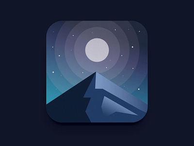 005 app icon app icon dailyui dailyuichallenge design digital illustration illustration meditate moon moonlight mountains ui uiux vector