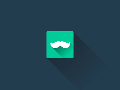 Flat Moustache blue flat green icon logo moustache ui