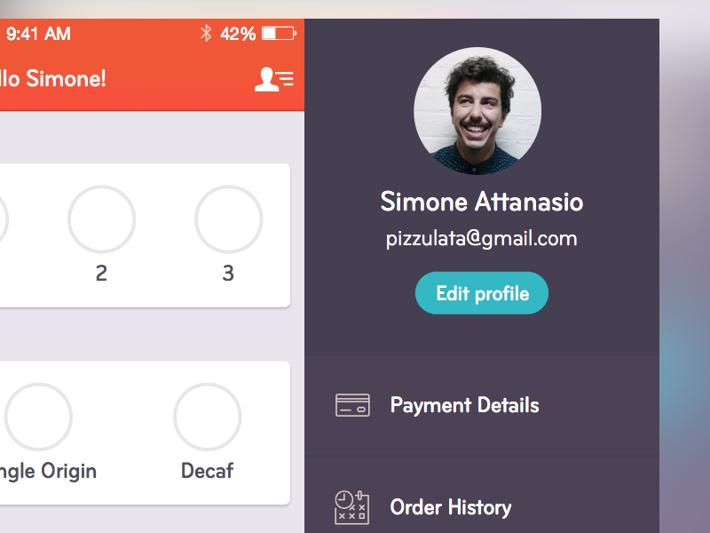 Work in progress - Skip redesign app design app pizzulata purple orange skip
