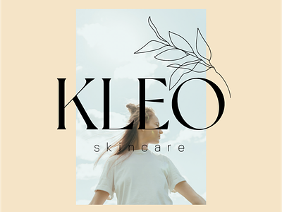 Kleo Skincare Logo Design botanical branding design illustration logo flat minimal