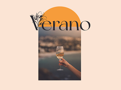 Verano wine logo design. branding design flat logo logo design minimal sticker design typography wine branding wine logo