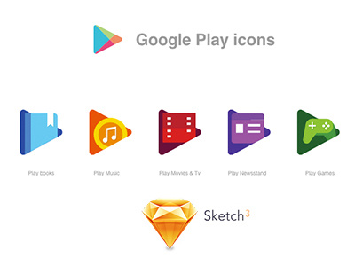 Google Play icons books games google google play icons music news tv