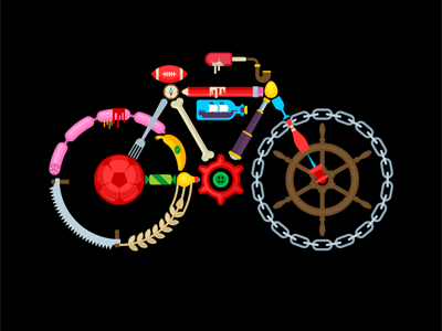 Bicycle bicycle color design icon illustration