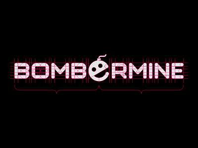 Bombermine bomb custom design font game logo typography