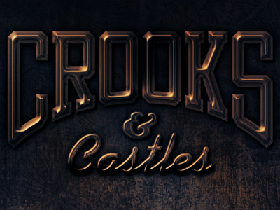 Crooks & Castles branding font gold hand made logo logotype metal streetwear texturing