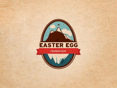 Easter Egg badge egg emblem food logo logo design old restaurant sea sky type vintage