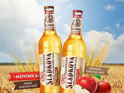 Staropramen Sladkova limonada apple drink juice nature photo product ribbon simple texture web webdesign