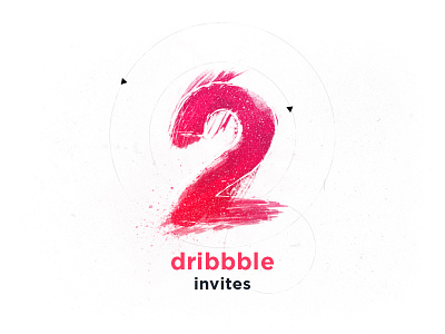 2× Dribbble Invites brush dribbble invite invites noise texture two typo typography