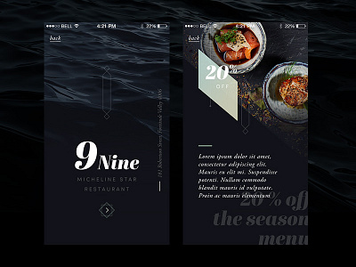 9nine – app template II app flat food ios iphone luxury minimal photo restaurant sixty template