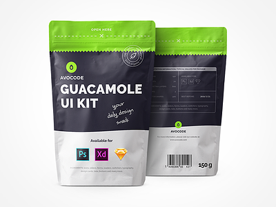 Guacamole UI Kit Packaging adobe xd app avocode free freebie guacamole icons packaging sketch ui ui kit ux