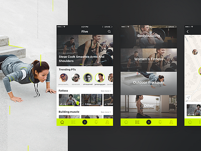 Flive App app clean fitness flive ios live minimal stream ui ux workout