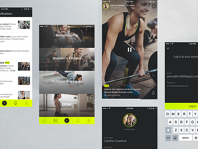 Flive app II app clean fitness flive ios live minimal stream ui ux workout