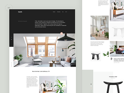 Kaarls website branding clean furniture grid interior layout logo minimal shop typography ui ux web website