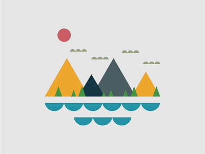 Mountain Scene color fun illustration minimal mountain mountains nature outdors vector