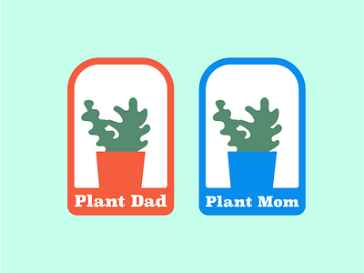 Plant Parents blue color design fun green illustration minimal nature orange outdoors plants stickers vector