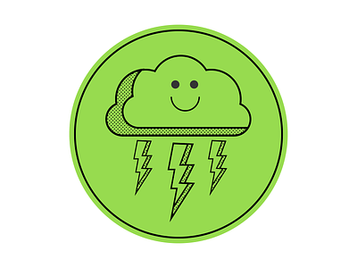 Rolling Thunder cloud color design fun green illustration minimal nature outdoors sticker thunder vector