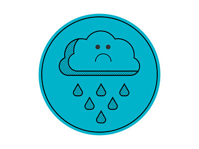 Rolling Rain blue cloud color design fun illustration minimal nature outdoors rain sticker stickers vector