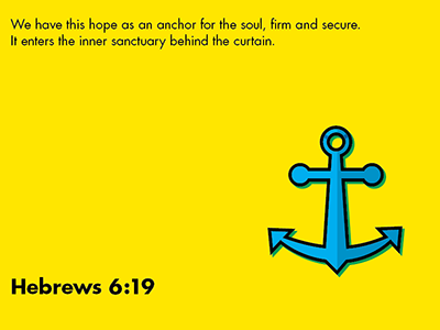 Heb 6:19 anchor bible blue god illustration vector yellow