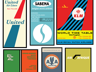 Vintage Airline Time Tables airlines color illustration travel vector wanderlust