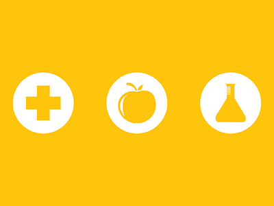 Health Icons apple beaker health icon illustration medical orange vector