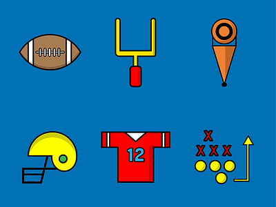 Football Icons color football icon iconography illustration sports vector