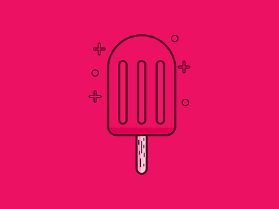 Ice Cream Popsicle ice cream illustration pink popsicle vector yellow