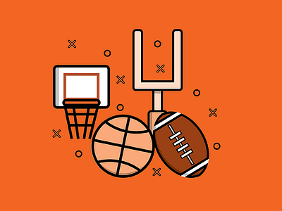 Super Bowl Illustration color flat flatillustration orange sports vector