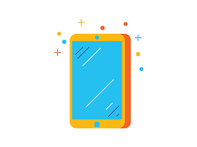 Cellphone blue color flat illustration icon icon design illustration orange vector