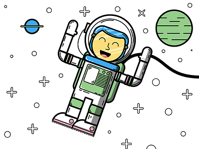 Space Woman color design illustration space vector