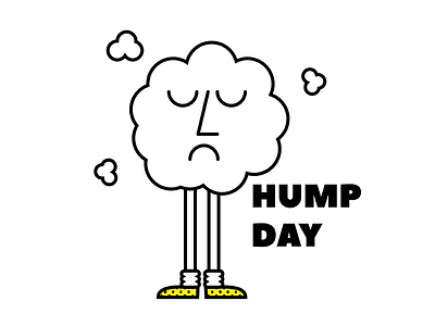 Hump Day cloud hump day illustration sadface vector wednesday yellow