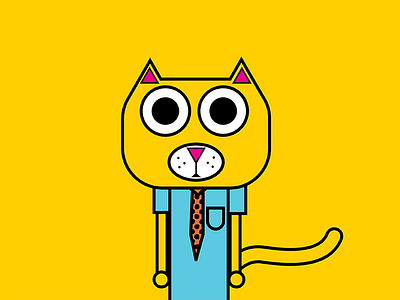 Cat Man cats fun illustration mondays ties vector work yellow