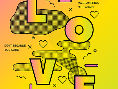 LOVE america color fun gradient lines love nice shapes vector