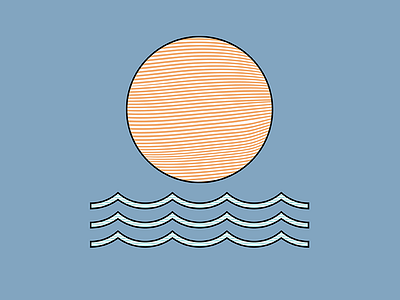 Doodle 009 blue color dailydoodle doodle illustration shape sun texture vector waves