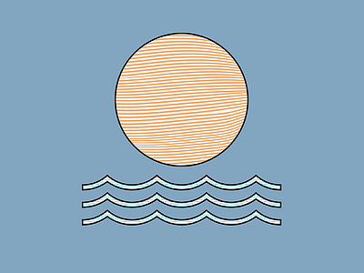 Doodle 009 blue color dailydoodle doodle illustration shape sun texture vector waves