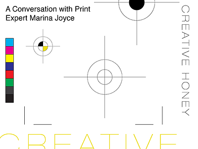 Creative Honey Ep 017 featuring Marina Joyce cmyk color crop cropmarks design illustration marks podcast print printdesign typography vector