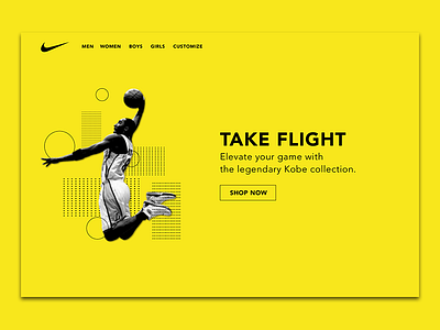 003 003 basketball black color dailyui interface kobe landing page nike ui ux yellow