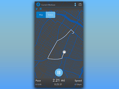 020 020 blue dailyui fitness location locationtracker tracker ui ux