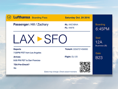 024 Boarding Pass 024 blue boardingpass dailyui flight typography ui ux yellow