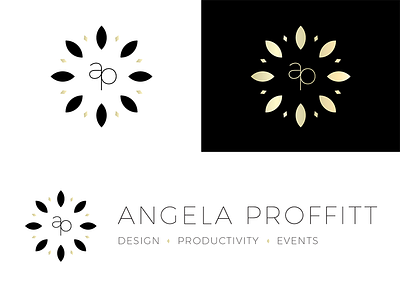 Angela Proffitt Logo black branding business gold logo luxury visualidentity