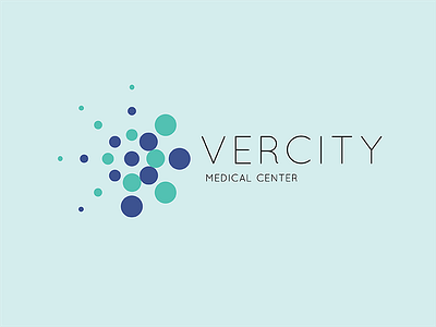 Vercity Logo blue branding green health logo medical type