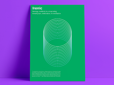 Irenic blue circle color definitions green peace poster purple shape