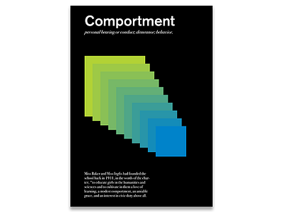 Comportment blue color green minimal poster shape typography yellow