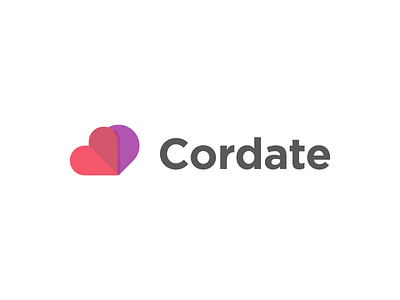 Cordate Logo color dating fun lockup logo pink purple red